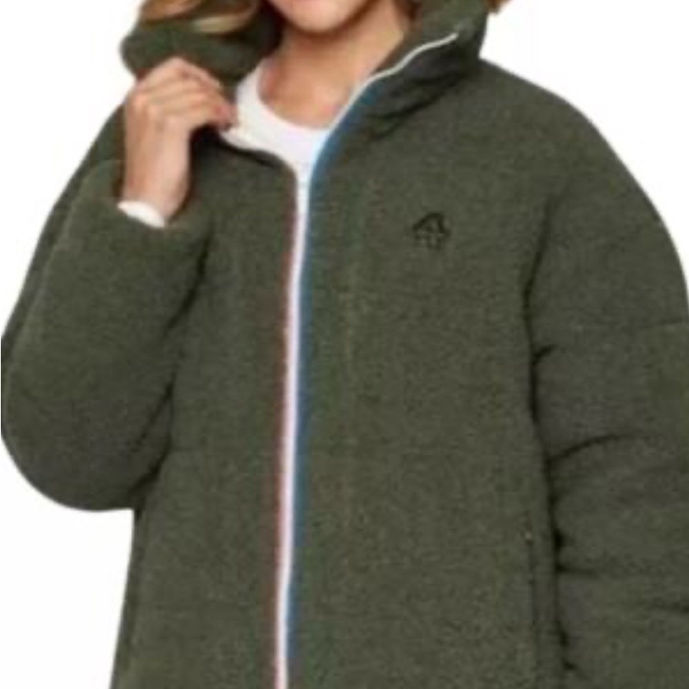 Fourlaps Green Sherpa Jacket - Cozy Cold-Weather Coat NWT